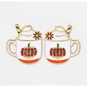 Sugarfix Baublebar Pumpkin To Talk About Spice Coffee Stud Earrings